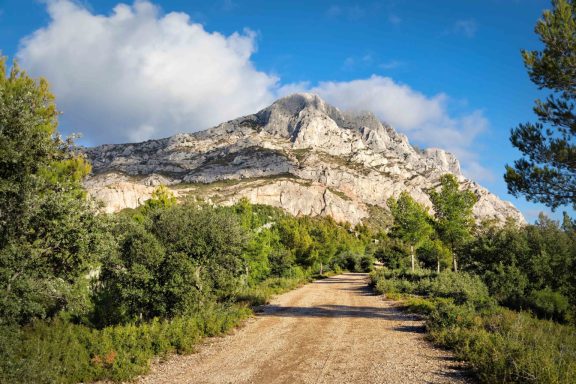 View on the impressive Sainte Victoire mountain painted by Cézanne